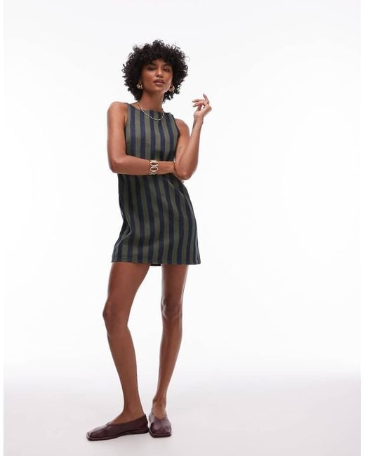 TOPSHOP Multicolor Denim Mini Shift Dress