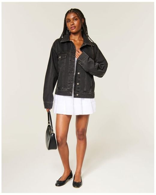 Hollister Black Oversized Denim Jacket