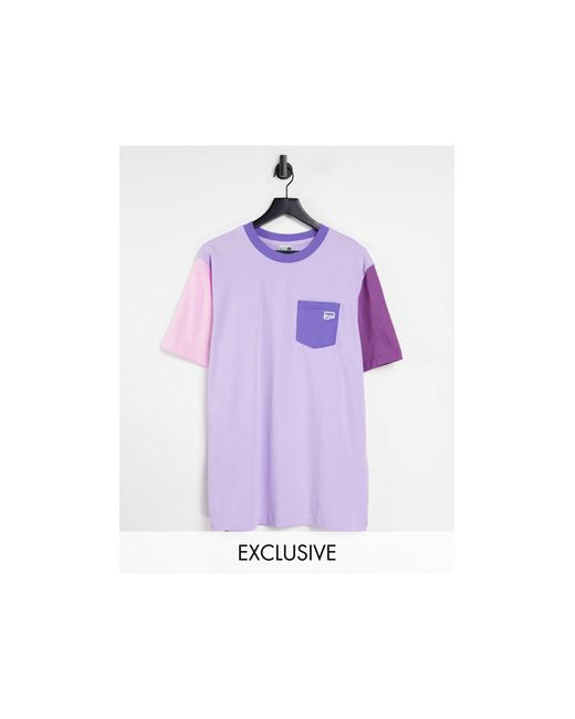 Downtown - t-shirt design color block - lilas - exclusivité asos PUMA pour homme en coloris Purple