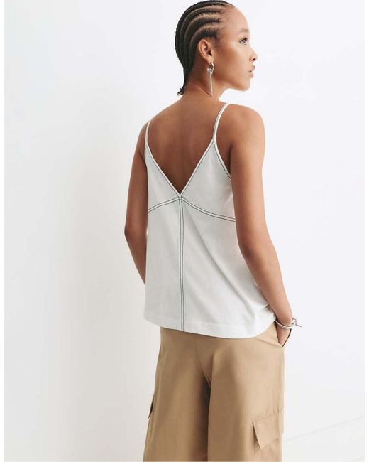 Pull&Bear Top Met Contrasterende Stiksels En Bandjes in het White