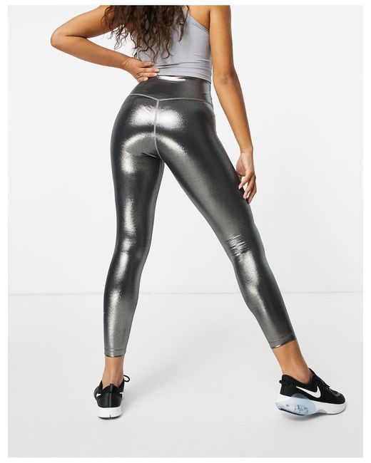 Icon clash one - legging 7/8 scintillant - argent métallisé Nike en coloris  Noir | Lyst