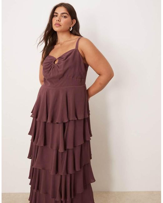Pretty Lavish Curve Red Pretty Lavish Sidney Curve Ring Maxi Dress