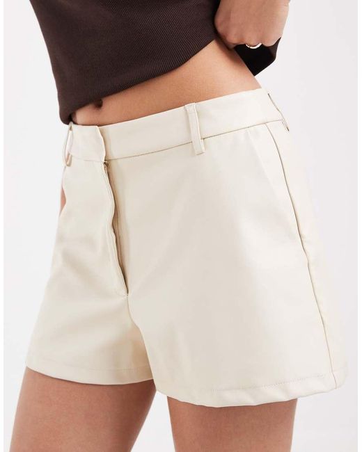 ASOS White Faux Leather Micro Shorts