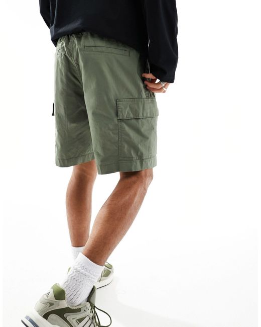 Pantalones cortos cargo verde oliva lavado Calvin Klein de hombre de color Black