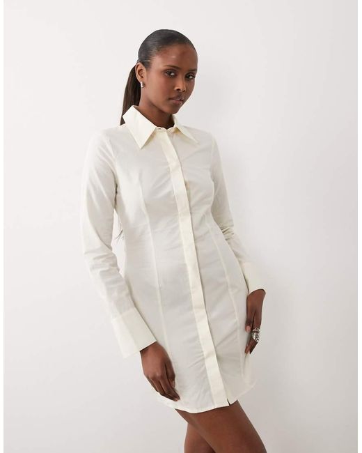 ASOS Natural Fitted Shirt Dress
