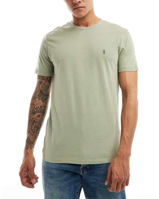 AllSaints Green Brace 3 Pack Brushed Cotton T-shirts for men