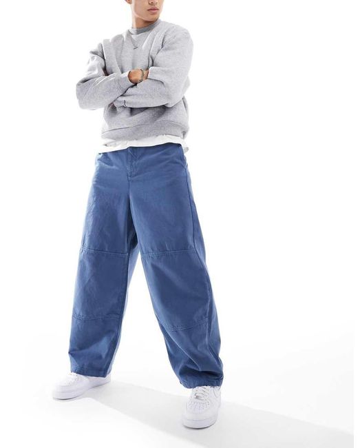ASOS Blue Barrel Trousers for men