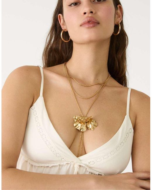 Stradivarius Crop Top Met Kanten Rand En Dunne Bandjes in het White