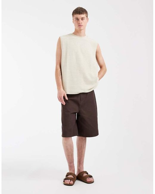 ASOS Natural Heavyweight Oversized Tank for men