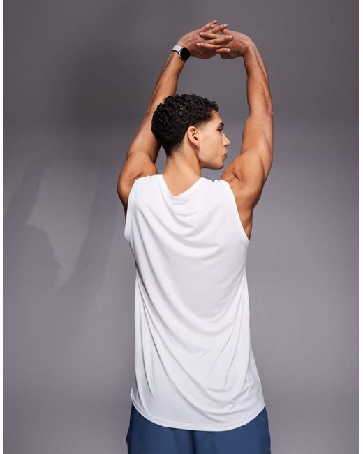 4505 Blue Icon Training Sleeveless Loose Fit Tank With Quick Dry for men