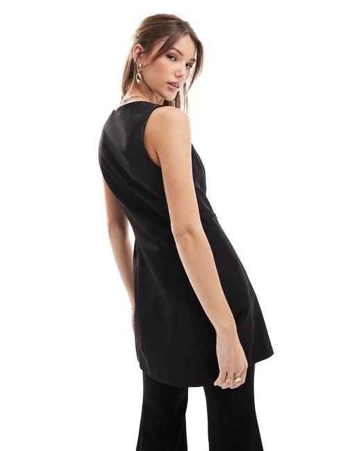 Miss Selfridge Black Longline Vest