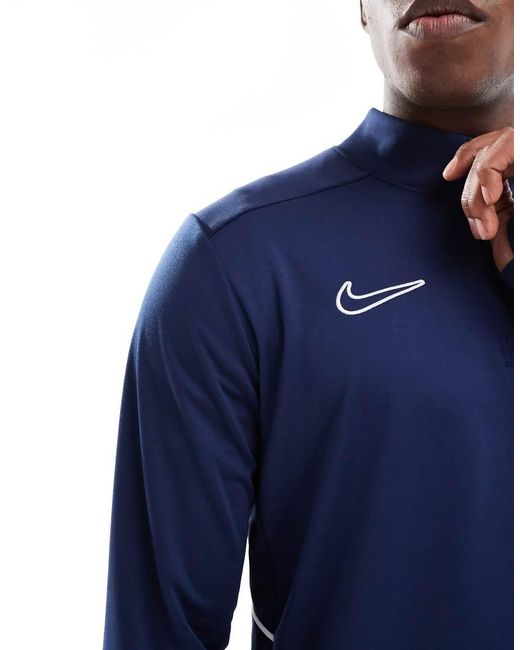 Nike Football Blue Academy 25 Dri-fit Half Zip Long Sleeve Top for men