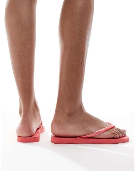 Havaianas Pink Square Toe Flip Flops