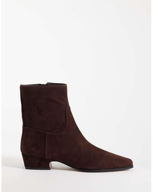 Steve Madden Brown Dusty Flat Mid Ankle Boots