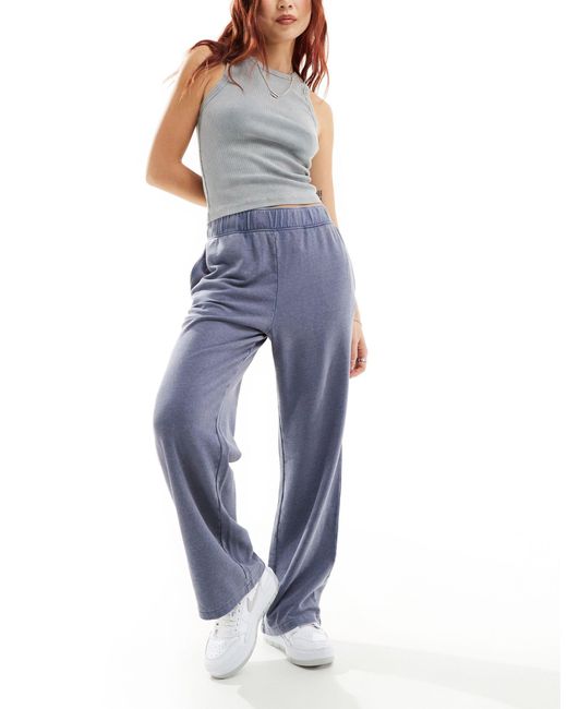 Monki Blue Pull On Relaxed Leg Lounge Trousers