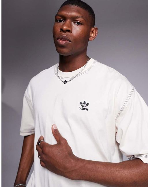 Adidas Originals White Trefoil Essentials T-shirt for men