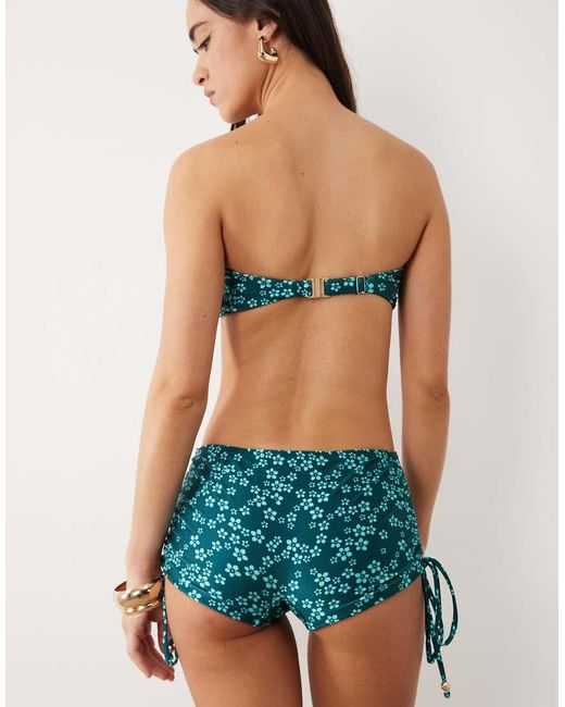 Kulani Kinis Green Moonkiss Ruched Tie Swim Short