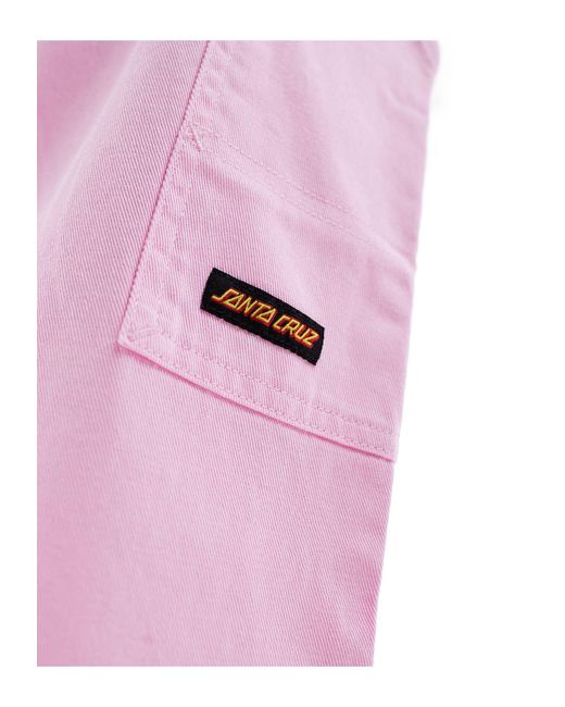 Pantaloni dritti vernice di Santa Cruz in Pink