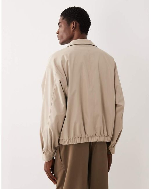 ASOS Natural Funnel Neck Jacket for men