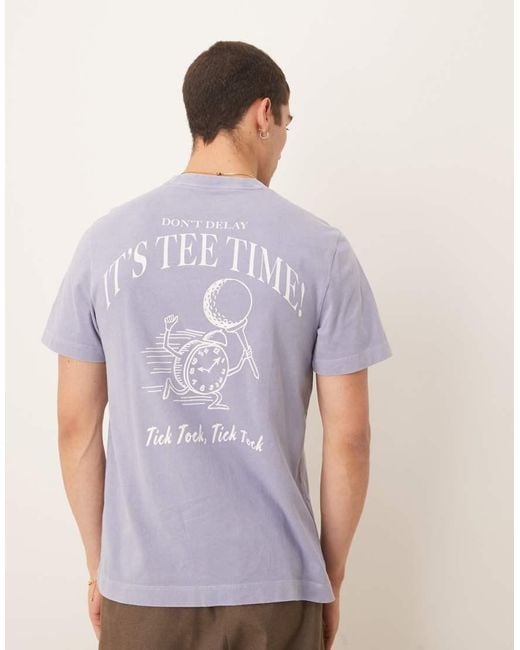 Abercrombie & Fitch Purple Motif Back Print Classic T-shirt for men
