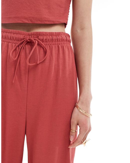 ONLY Red Wide Leg Trouser Co-ord