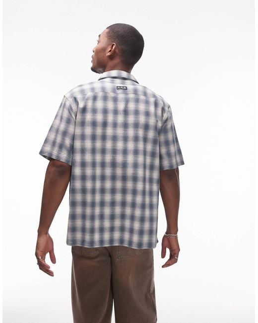 Rip Curl – raw energy – kurzärmliges, kariertes t-shirt in Gray für Herren