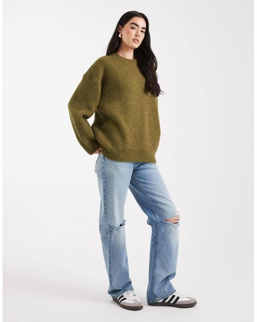 ASOS Green Oversized Crew Neck Cocoon Jumper