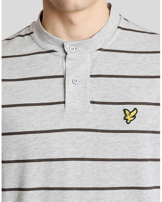 Lyle & Scott White Ss T-Shirts Reissued Henley for men