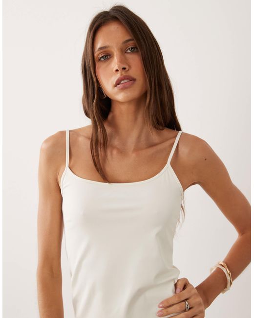 Mango White Polyamide Strappy Cami Top