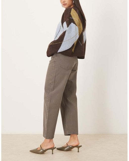 Vaqueros Grises De Corte Barrel Slim De ASOS de color Natural