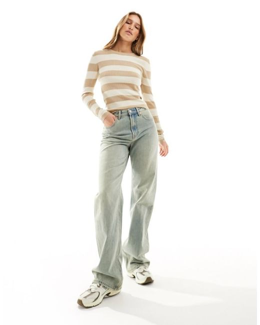 Jdy Natural Ribbed Long Sleeve Top