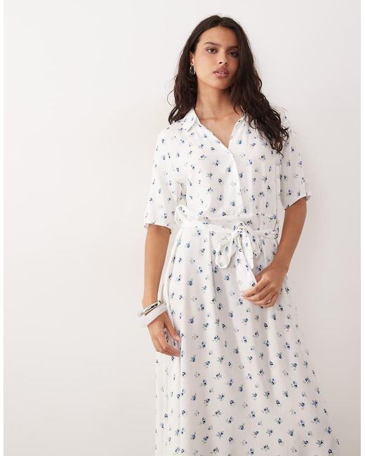 Jdy White Tie Waist Midi Dress