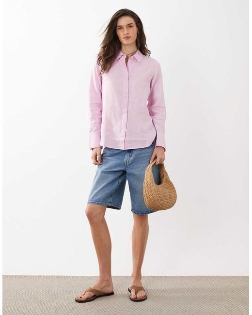 Mango Pink 100% Linen Shirt