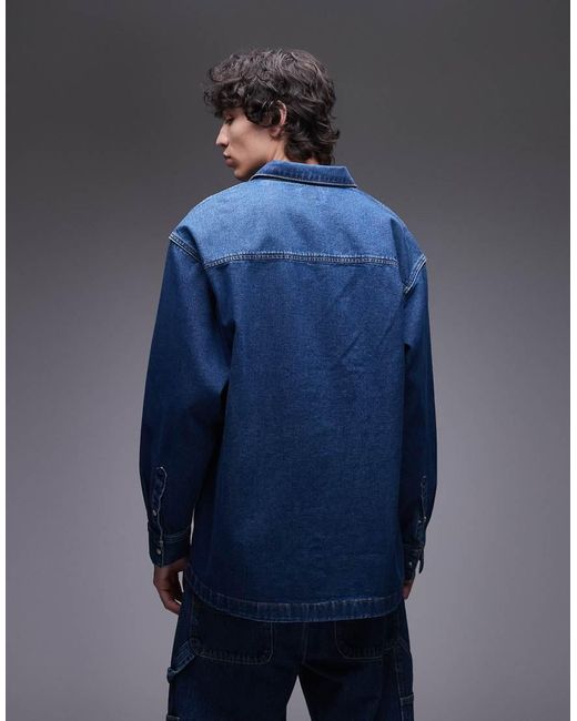 Wrangler Blue Two Pocket Denim Overshirt for men
