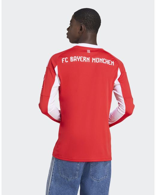 Adidas Originals – fc bayern 25/26 – langärmliges heimtrikot in Red für Herren