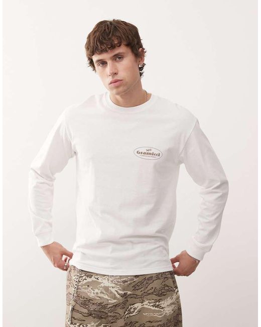 Gramicci T-Shirt Met Lange Mouwen En 'Climbing Equipment' Print in het White voor heren