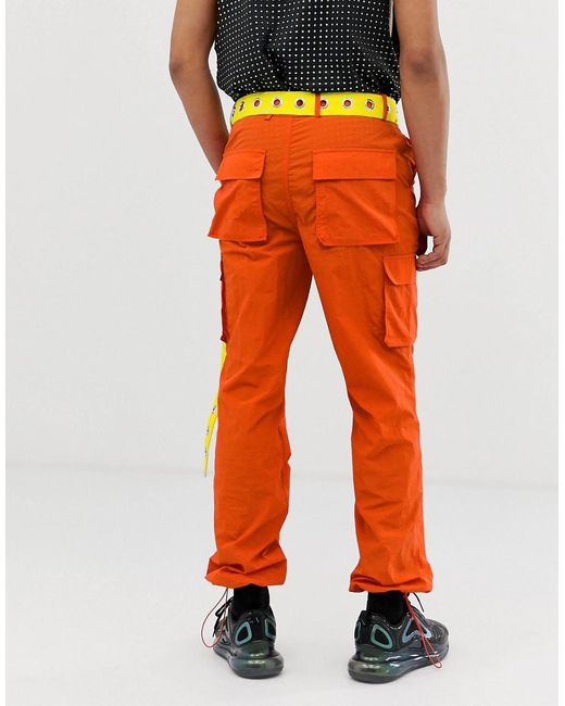 Jaded London Denim Cargo Trousers With 