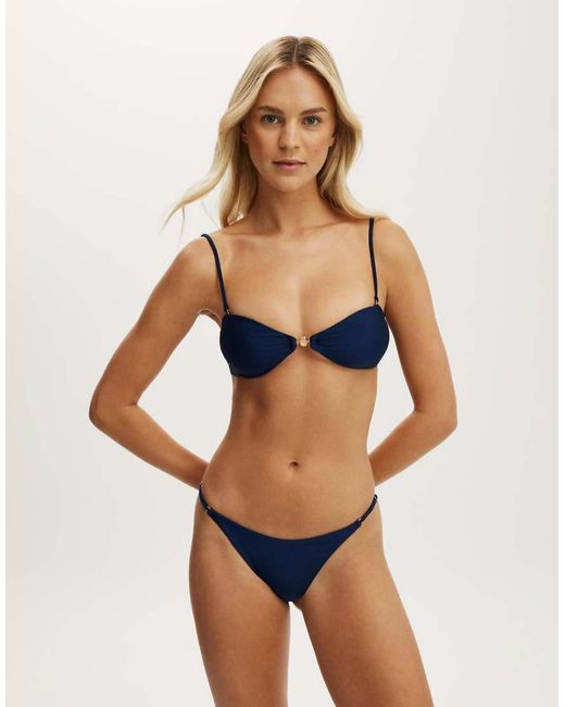 Cotton On Blue Strapless Micro Bandeau Bikini Top