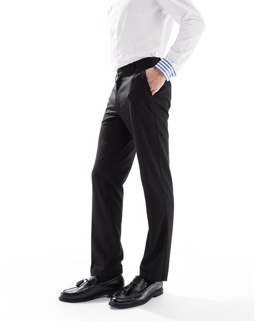 ASOS Black Smart Slim Fit Trousers for men