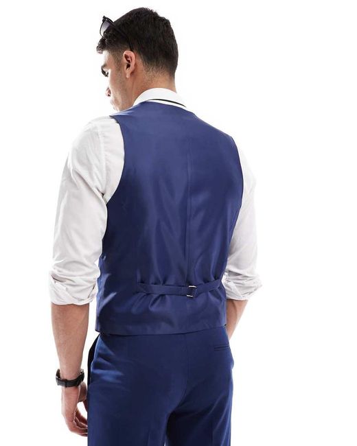 ASOS Blue Slim Suit Waistcoat for men