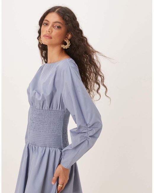 ASOS Blue – popeline-minikleid