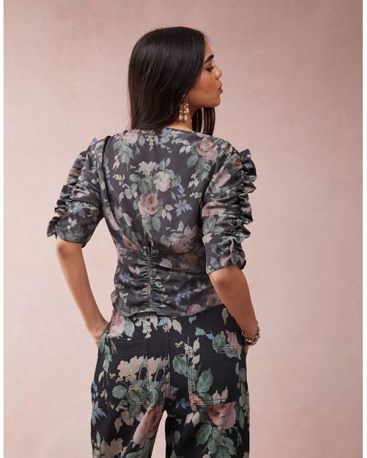 ASOS Natural V Neck Tea Blouse