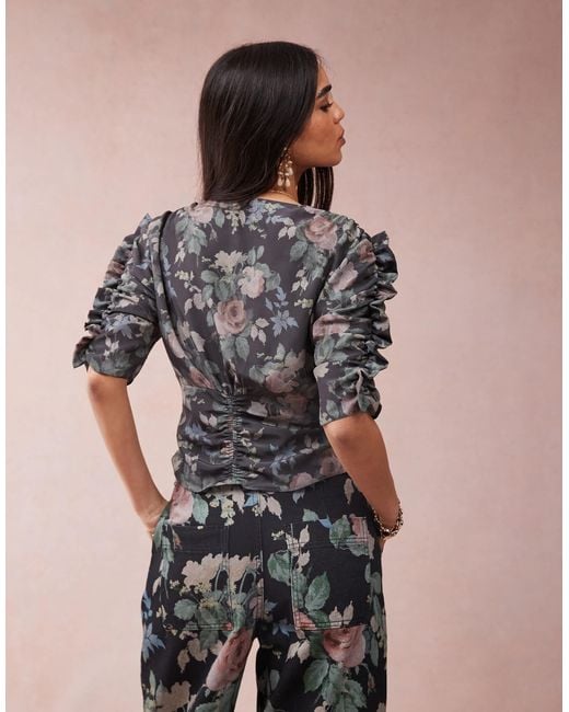 ASOS Natural V Neck Tea Blouse