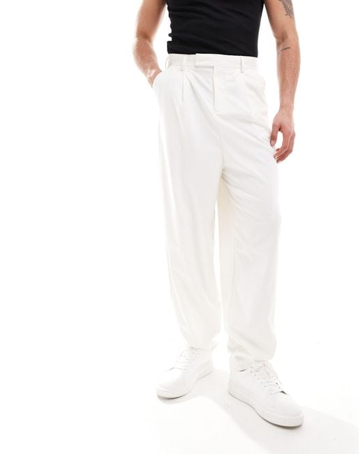 ASOS White Balloon Suit Trouser for men