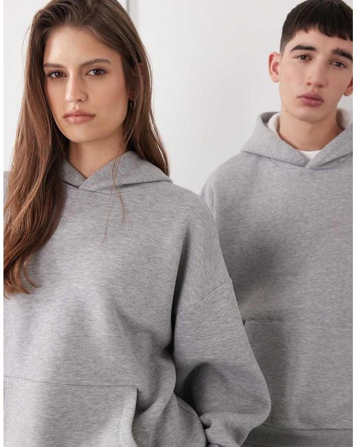 Reclaimed Vintage Gray Unisex Heavyweight Boxy Hoodie Co-ord