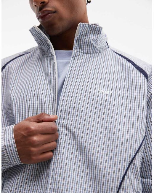 Obey Gray Practice Windbreaker Plaid Jacket for men
