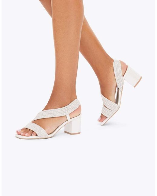 Carvela Kurt Geiger White Gala Block Jewel 60 Casual Heeled Sandals