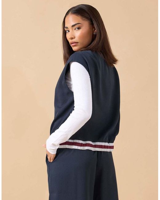 PixieGirl Blue Petite Sleeveless Jacket Top