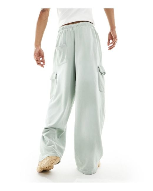 ASOS White Unisex Co-ord Wide Leg jogger With Cargo Pockets