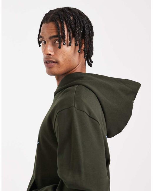 ASOS Black Dropped Shoulder Boxy Hoodie With Racers Text Print for men